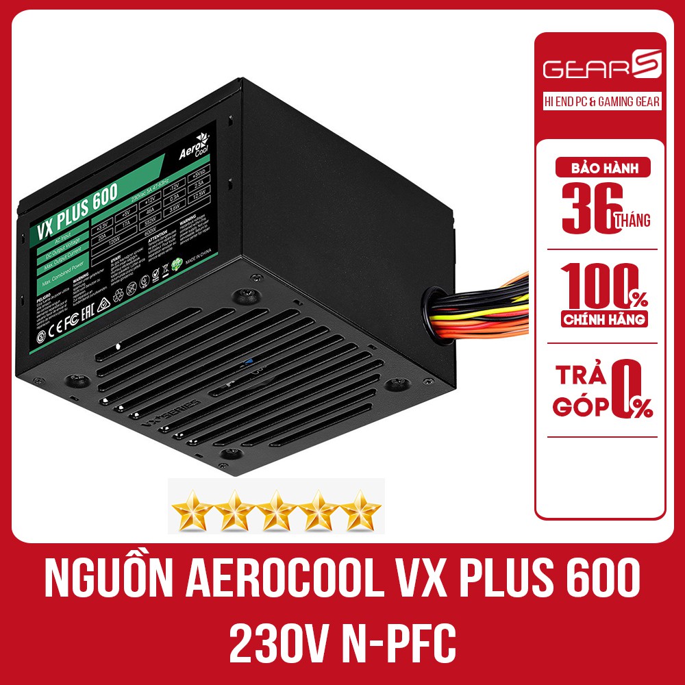 Nguồn Aerocool VX PLUS 600 230V N-PFC Bảo hành CH 36T