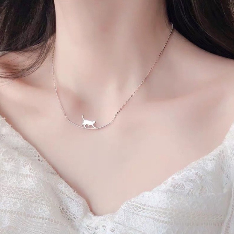 Vòng cổ Mặt Hình Mèo Con Dễ Thương Phong Cách Hàn Quốc Cho Nữ