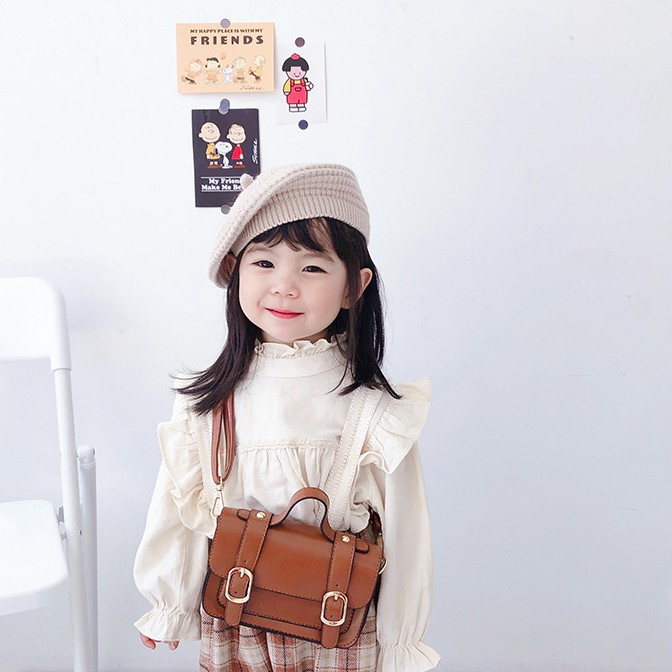 Túi xách đeo chéo bằng da thời trang xinh xắn cho bé gái