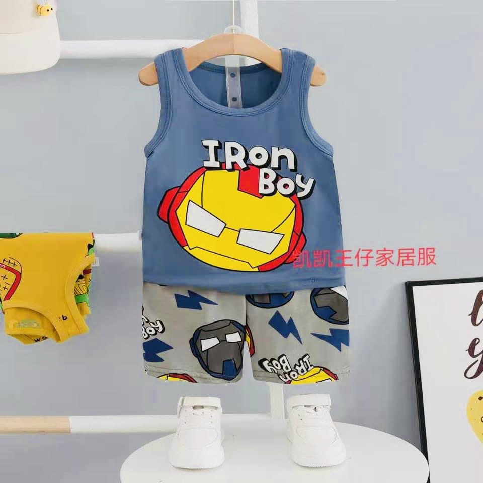Đồ bộ cho bé- Bộ ba lỗ Cotton Xuất Hàn cho bé trai 4-6 tuổi