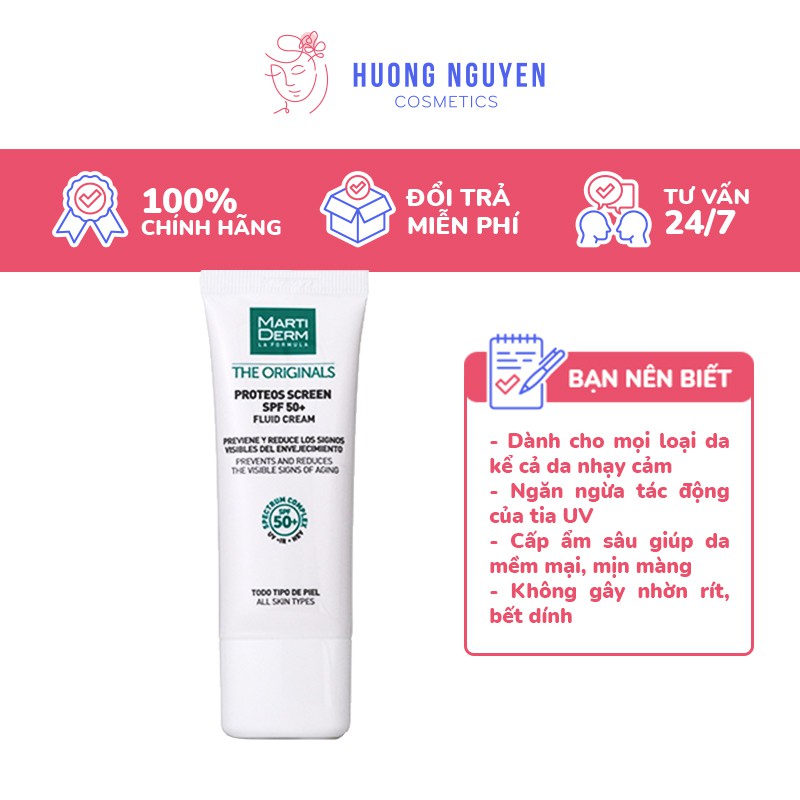 Kem Chống Nắng Martiderm The Originals Proteos Screen SPF50+ Fluid Cream 40ml