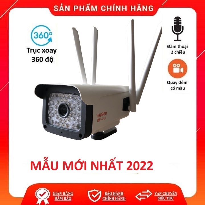 Camera yoosee ngoài trời 4 râu 20led 5.0Mpx/3.0Mp quay quét 360 độ siêu nét _ Đàm thoại hai chiều ban đêm có màu