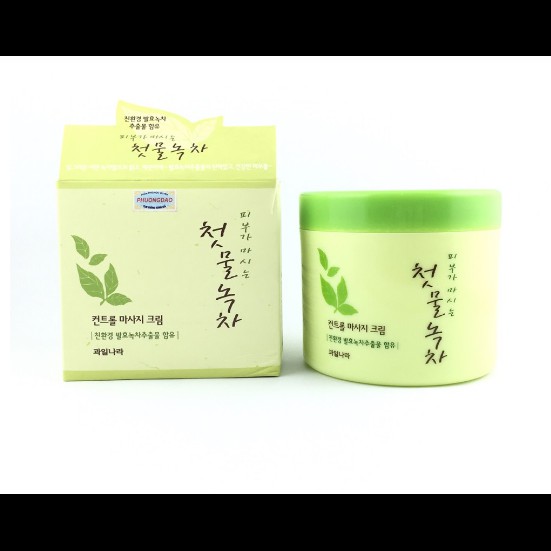 Kem massage trà xanh thảo dược Welcos Green Tea Control Hàn Quốc 300g