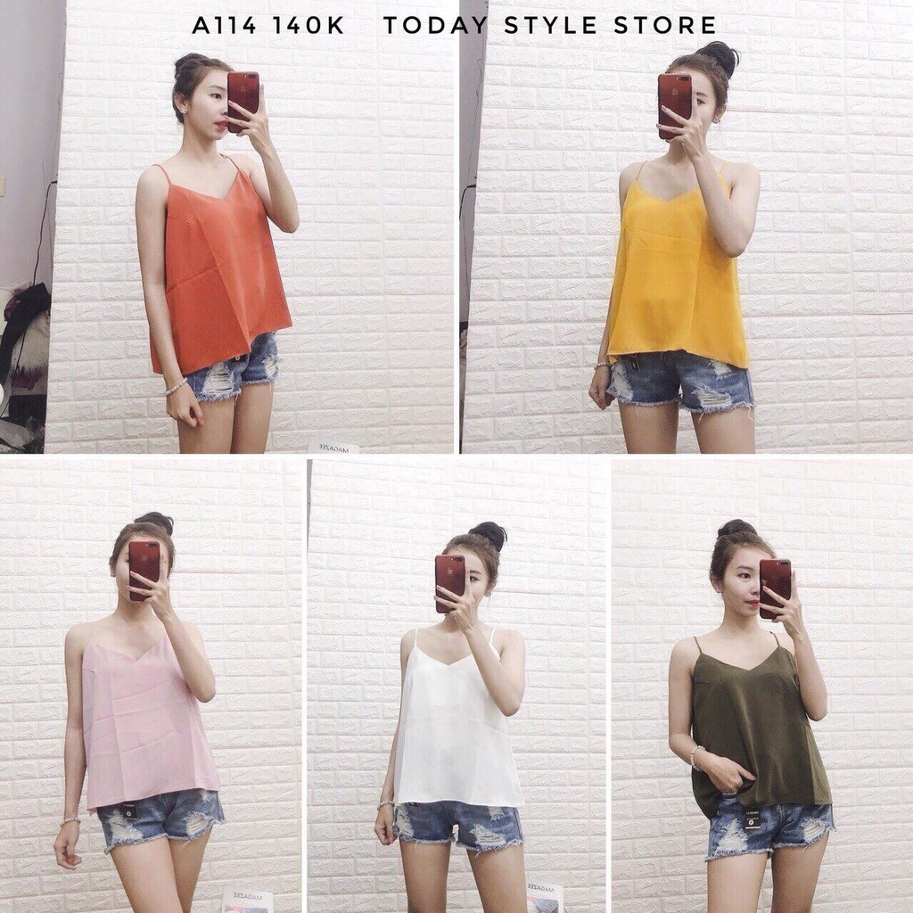 << Siêu Hot >> Áo Voan 2 Dây Cổ Tim Nhiều Màu (Có Hình Thật) | BigBuy360 - bigbuy360.vn