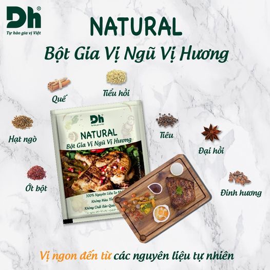Bột Gia Vị Ngũ Vị Hương Natural DH Foods Gói 10G Chính Hãng - Vị Ngon Đến Từ Nguyên Liệu Tự Nhiên