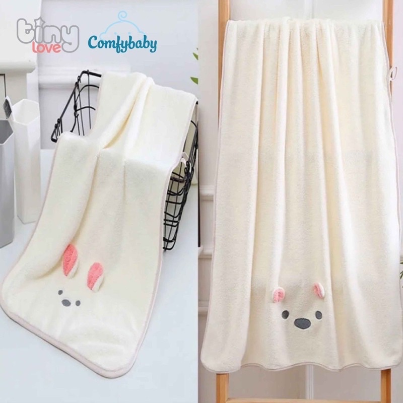 Comfy Baby - Khăn tắm Tiny Love 100% Corol velvet siêu mềm, thấm hút 70x140