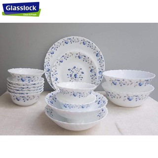 Bộ OPAL bát đĩa ngọc đẹp cao cấp 16 món màu xanh