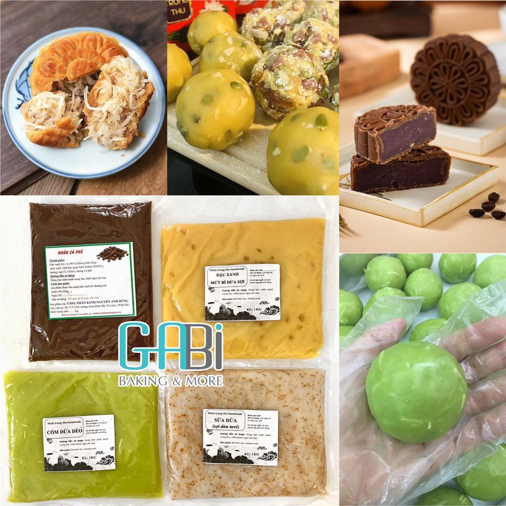 Nhân trung thu Handmade 1kg (vị Trà xanh/Cốm dừa/Bí sợi/Ngũ cốc/Khoai môn/Hồng trà/Lá dứa)