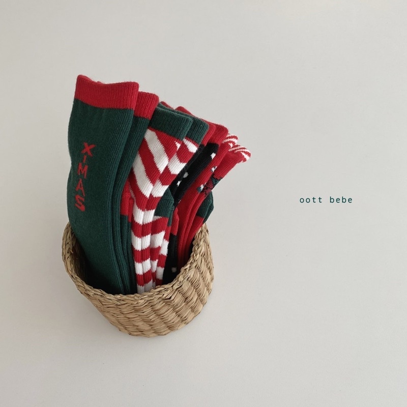 Tất giáng sinh Noel Ottbebe made in Korea cho bé 0-1 tuổi