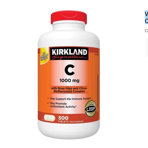 [Date 2025] Hủ 500 Viên Uống Bổ Sung Vitamin C 1000mg Kirkland Signature Mỹ Tăng Đề Kháng, Hệ Miễn Dịch