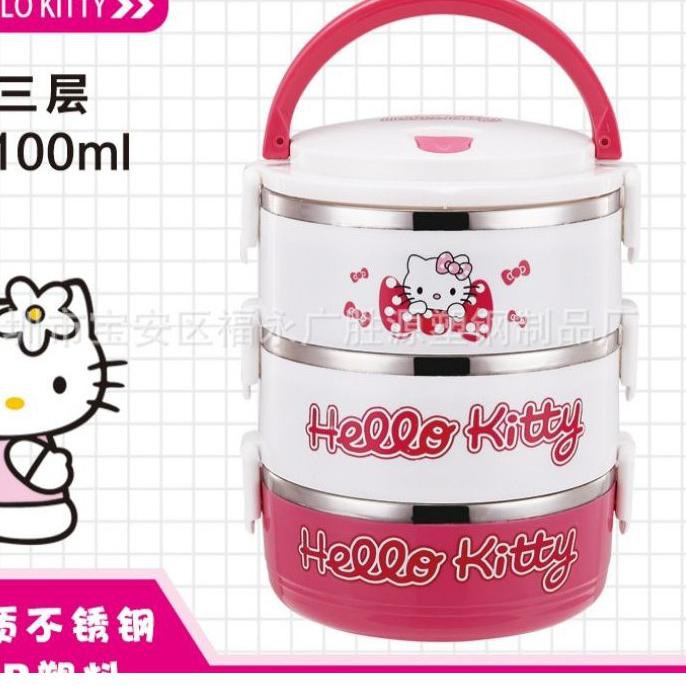 Hộp Đựng Cơm Trưa 2 / 3 / 4 Tầng Hình Hello Kitty Dễ Thương Ds2D