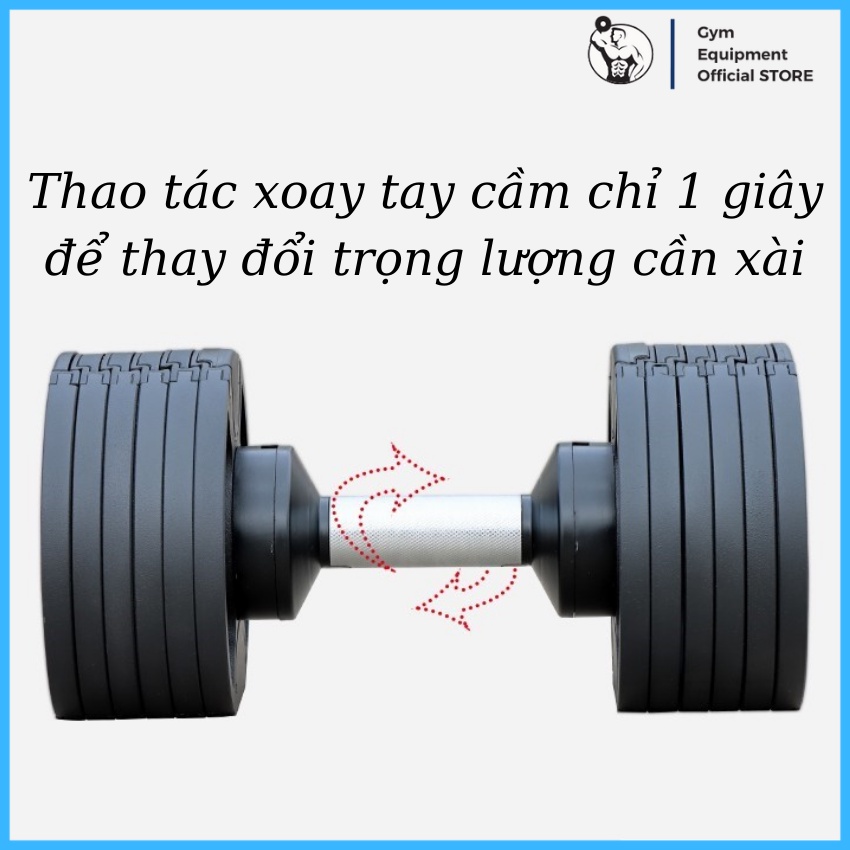 Tạ tay điều chỉnh khối lượng thông minh nuobell từ 5lb đến 50lb/quả G.E.O