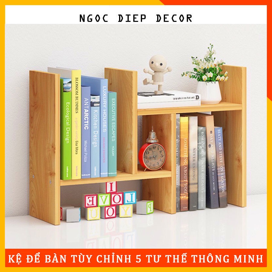 Kệ sách gỗ để bàn giá rẻ, hàng lắp ráp thông minh, đựng đồ đa năng, gồm 3 màu cực đẹp và hiện đại
