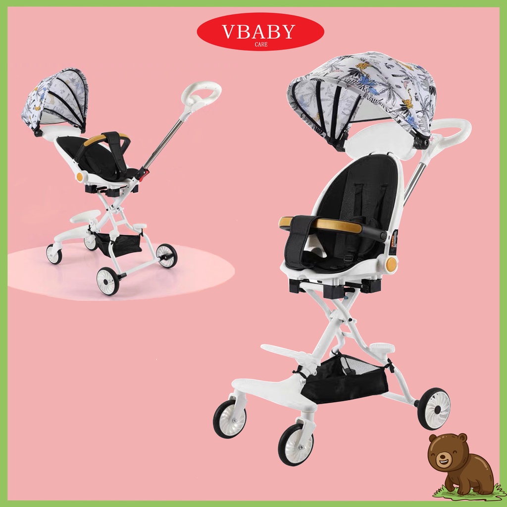 Xe Đẩy 2 Chiều V-Baby 620 Gấp Gọn Đảo Chiều 3 Tư Thế