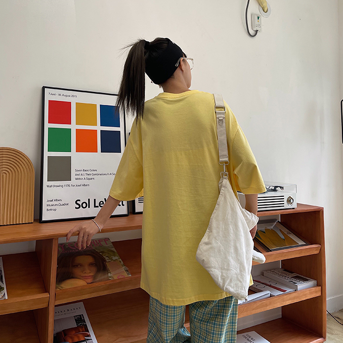 Áo thun tay ngắn in hình trái đất phong cách Hàn Quốc thời trang cho nữ