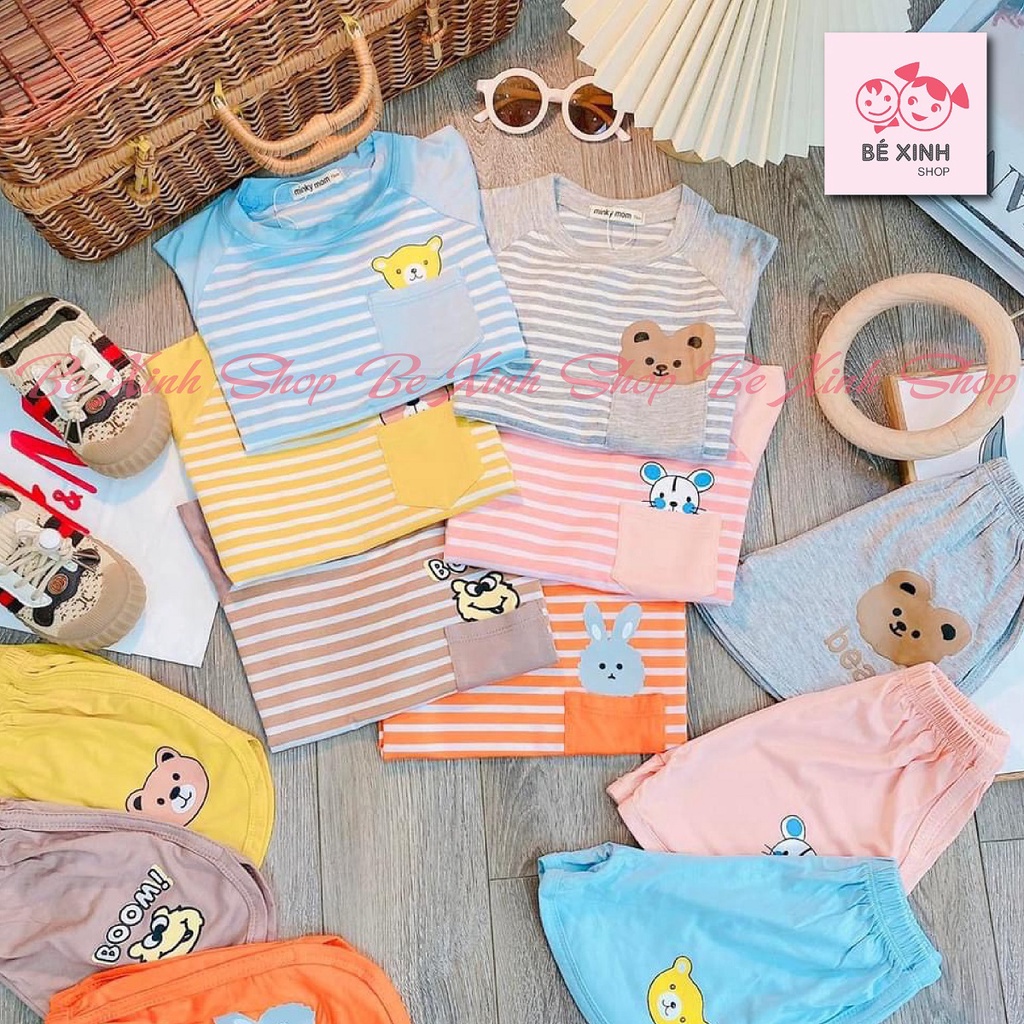Quần áo trẻ em Đồ bộ minky mom cho bé trai bé gái mùa hè  Đồ bộ hè cho trẻ em bé trai gái thun lạnh SỌC_TÚI