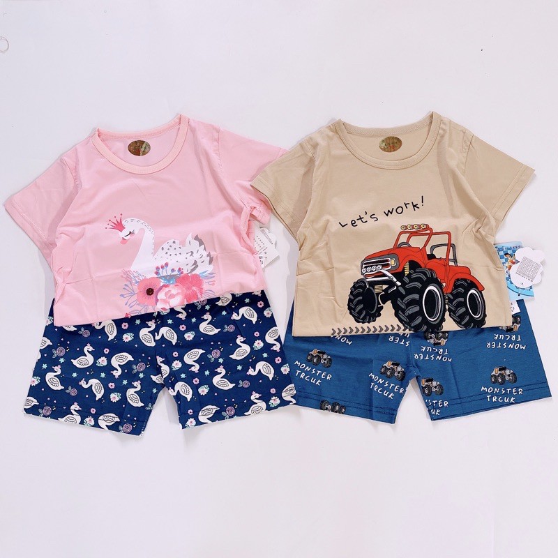 Sale !!! Bộ Cotton Xuất Hàn Hàng Quảng Châu Cho Bé (Size Nhí Từ 8-15kg)(1462 ) Shop Phúc Yến