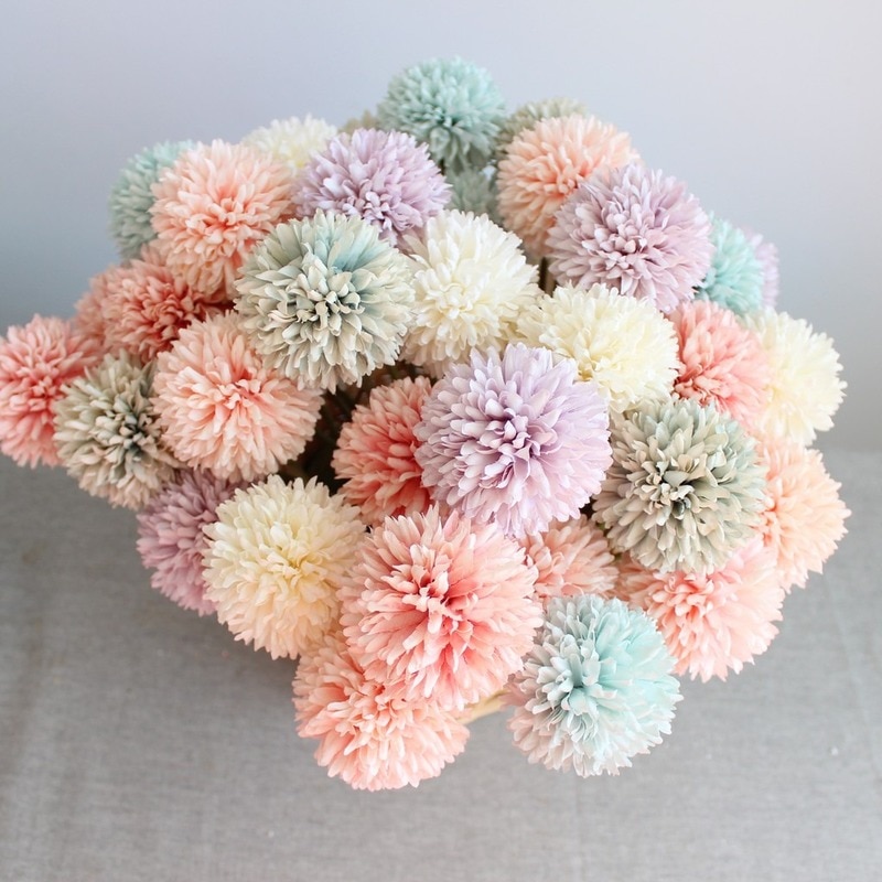 Home Decor Artificial Dandelion Flower Silk Hyacinth Flowers for Wedding Party Office Decorations