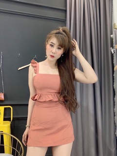 Combo 1 đầm body nu + 1 set hồng ruốc