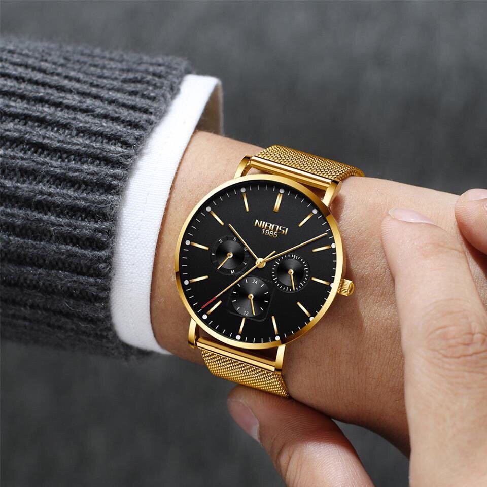 Đồng Hồ Nam Nibosi 2321 Chính Hãng Chạy 6 Kim Fullbox Dây Lưới Thép | BigBuy360 - bigbuy360.vn