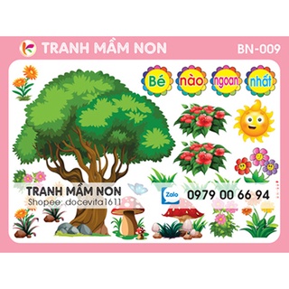 Decal mầm non- GÓC BÉ NGOAN -2 khổ lớn 127x80