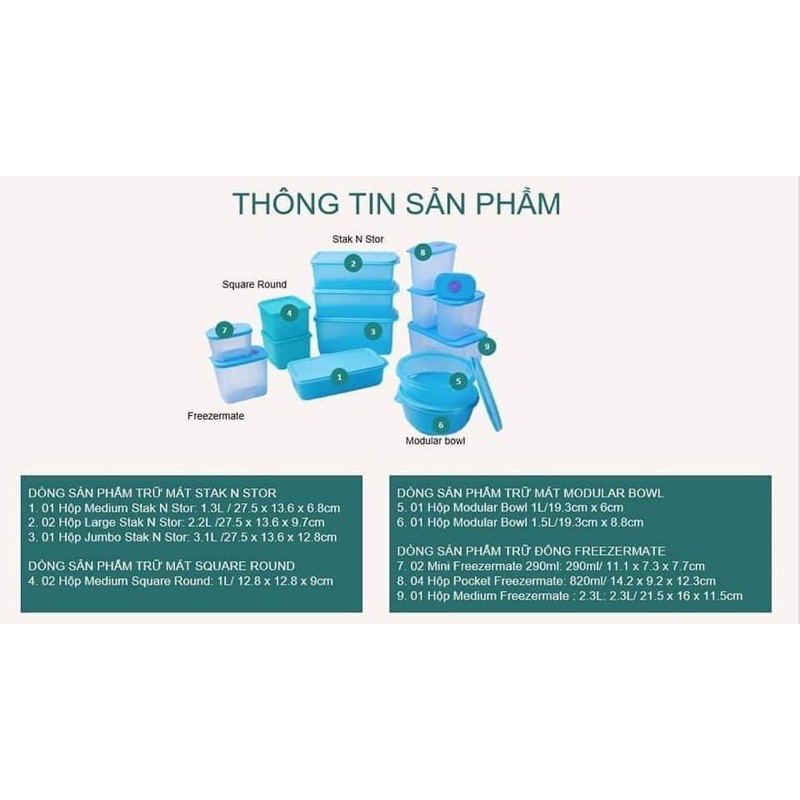 Set trữ đông và  trữ mát Tupperware 19 hộp | BigBuy360 - bigbuy360.vn
