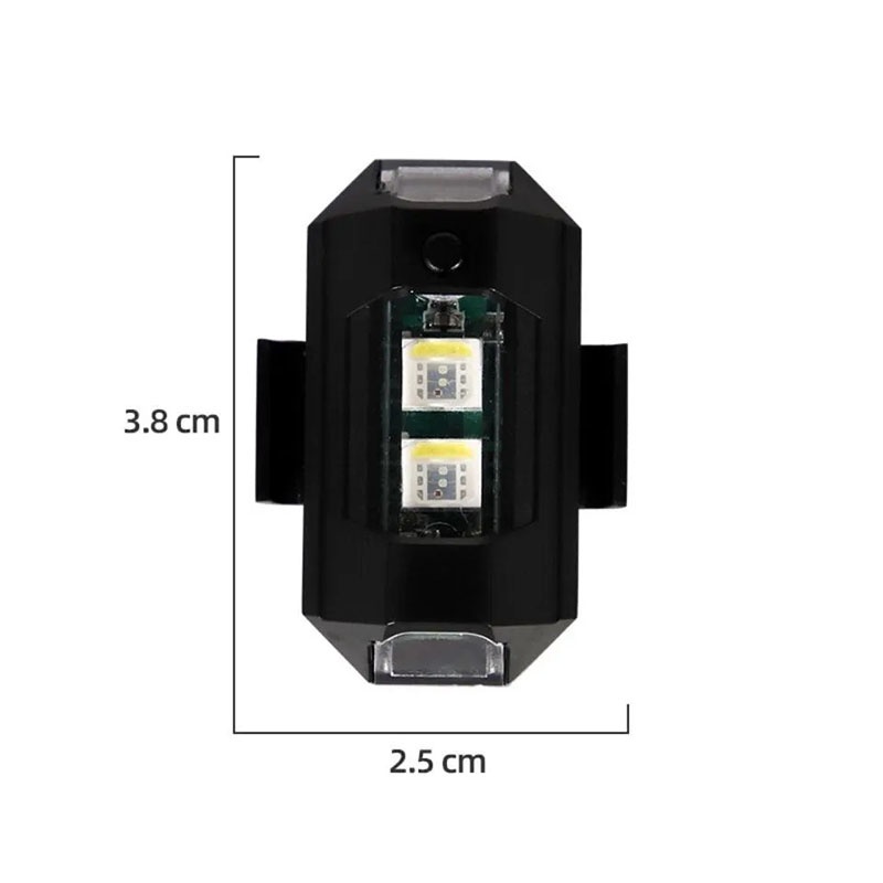Đèn led Tín Hiệu Cảnh Báo mini 7 Màu Chống Va Chạm Cho Xe Máy