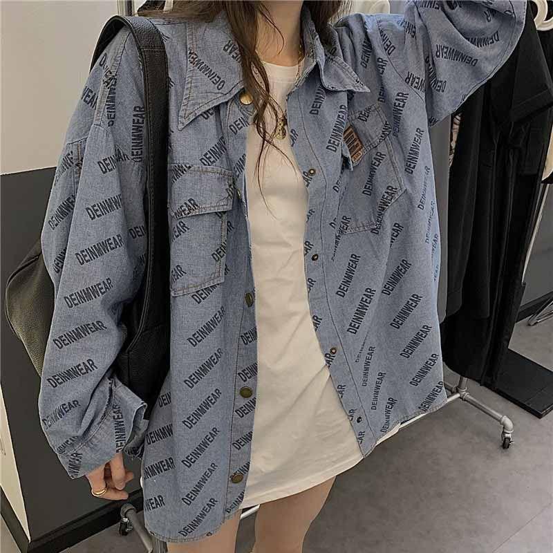 Áo Sơ Mi Denim Dài Tay Thời Trang Xuân Thu Hongkong Dành Cho Nữ