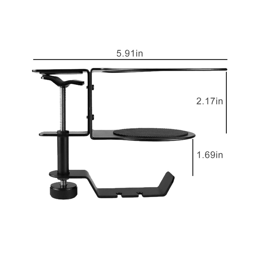 Giá Đỡ Cốc Nước / Tai Nghe 2 Trong 1 Bằng Kim Loại Dạng Kẹp Tiện Dụng