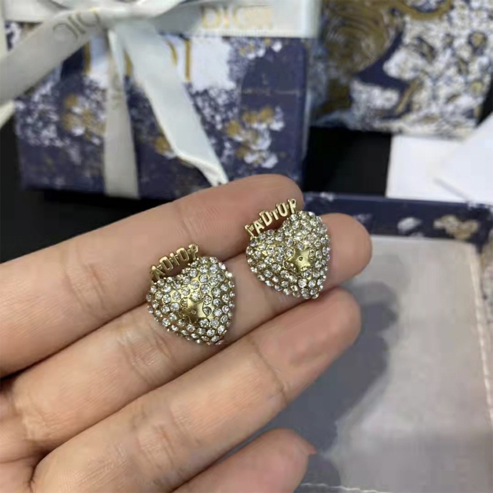 Bông tai nữ thương hiệu CD trái tim đính đá TB444 TOBI STORE