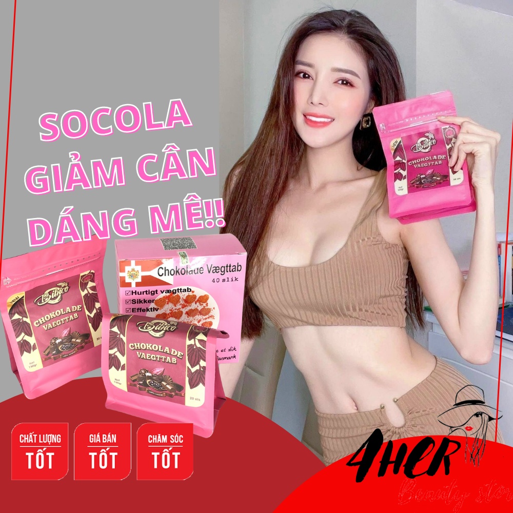 Kẹo socola hỗ trợ giảm cân Chokolade vaegttab Đan Mạch hộp hồng chính hãng