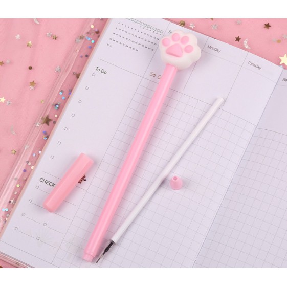 Set 20 bút mực gel ngòi 0.5mm đầu gắn hình con vật đáng yêu