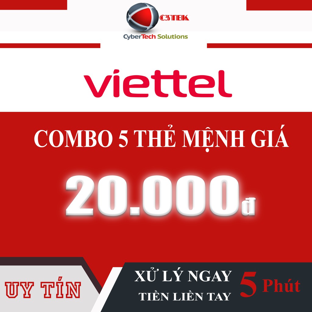 [GỘP x5 thẻ 20K] Viettel 20K  - Shop C3TEK