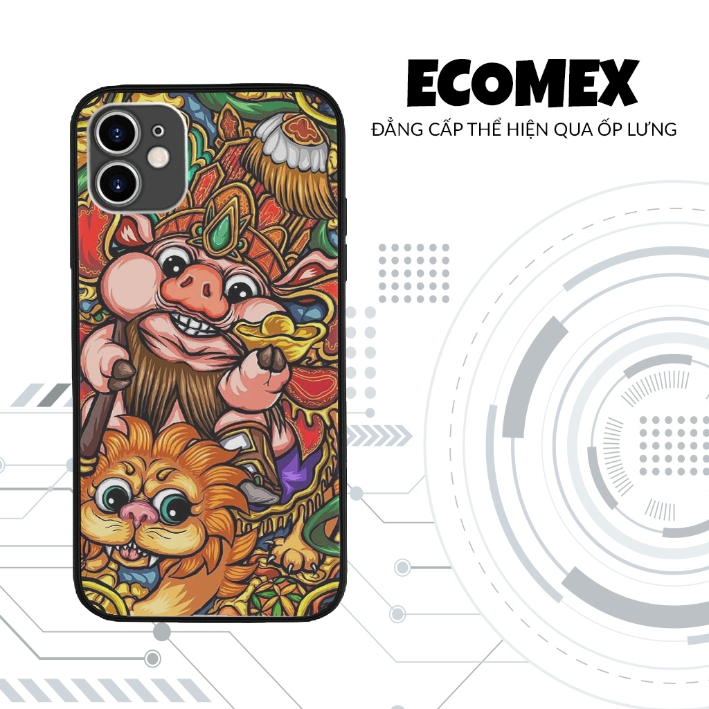 Ốp iphone hình vua heo cưỡi sư tử ECOMEX cho Iphone 5 6 7 8 Plus 11 12 Pro Max X Xr MYS20220164