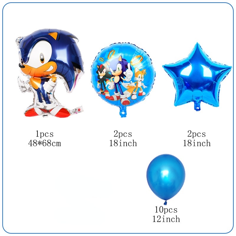 Bộ 15 Bong Bóng Hình Nhím Sonic Hoạt Hình Trang Trí Tiệc Sinh Nhật Cho Bé
