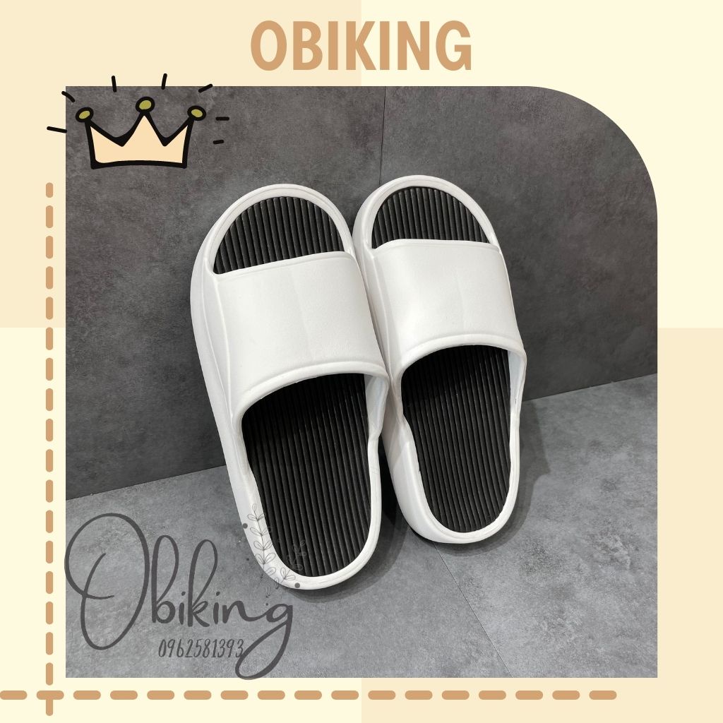 Dép bánh mì độn đế nguyên khối nam nữ - Dép unisex quai ngang tăng chiều cao 5cm