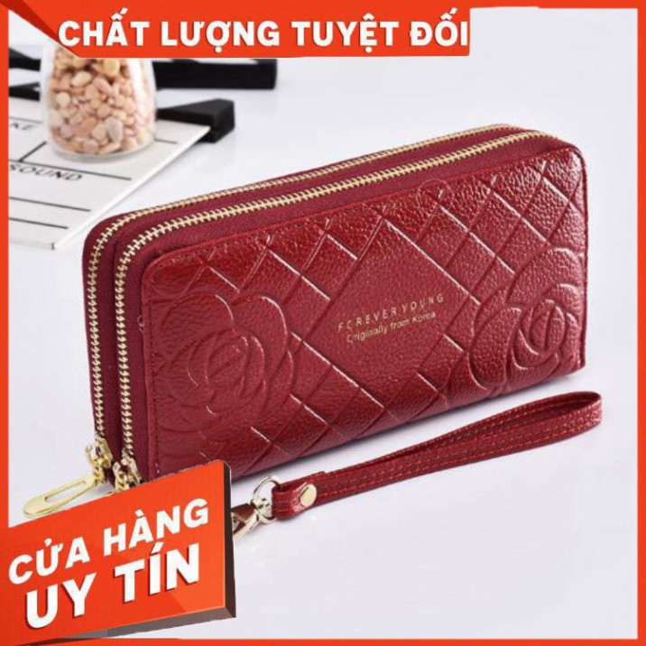 Ví nữ dài cầm tay hai ngăn hoa hồng Forever Young VFH125