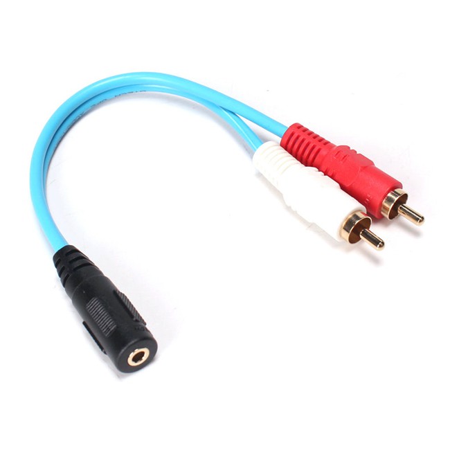 Giắc 3.5 âm to 2 đầu bông sen dương | Cable 3.5 to 2 AV