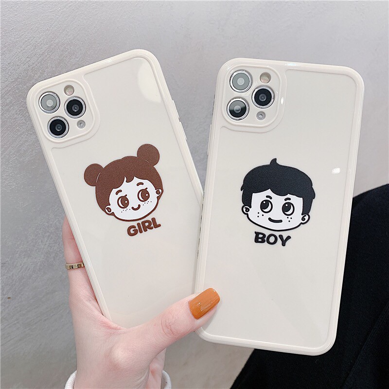 🌸VIDEO THẬT🌸 Ốp Lưng Đôi iPhone Viền Nổi Dẻo Boy Girl iPhone 6/6s/6plus/6splus/7plus/8plus/x/xs/xsmax/11/11promax/12pro