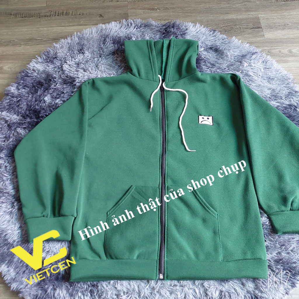 Áo khoác hoodie Unisex LOG SMILE áo khoác chất nỉ form rộng có mũ hot trend_VIETCEN