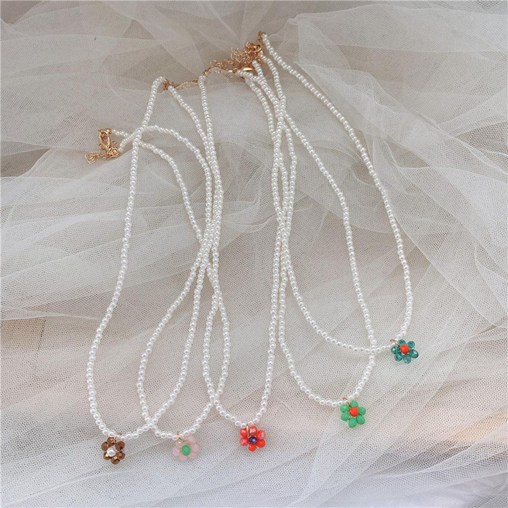 Vòng Cổ Choker Đính Hạt Mặt Hoa Phong Cách Bohemian Ngọt Ngào Thanh Lịch WMES15H