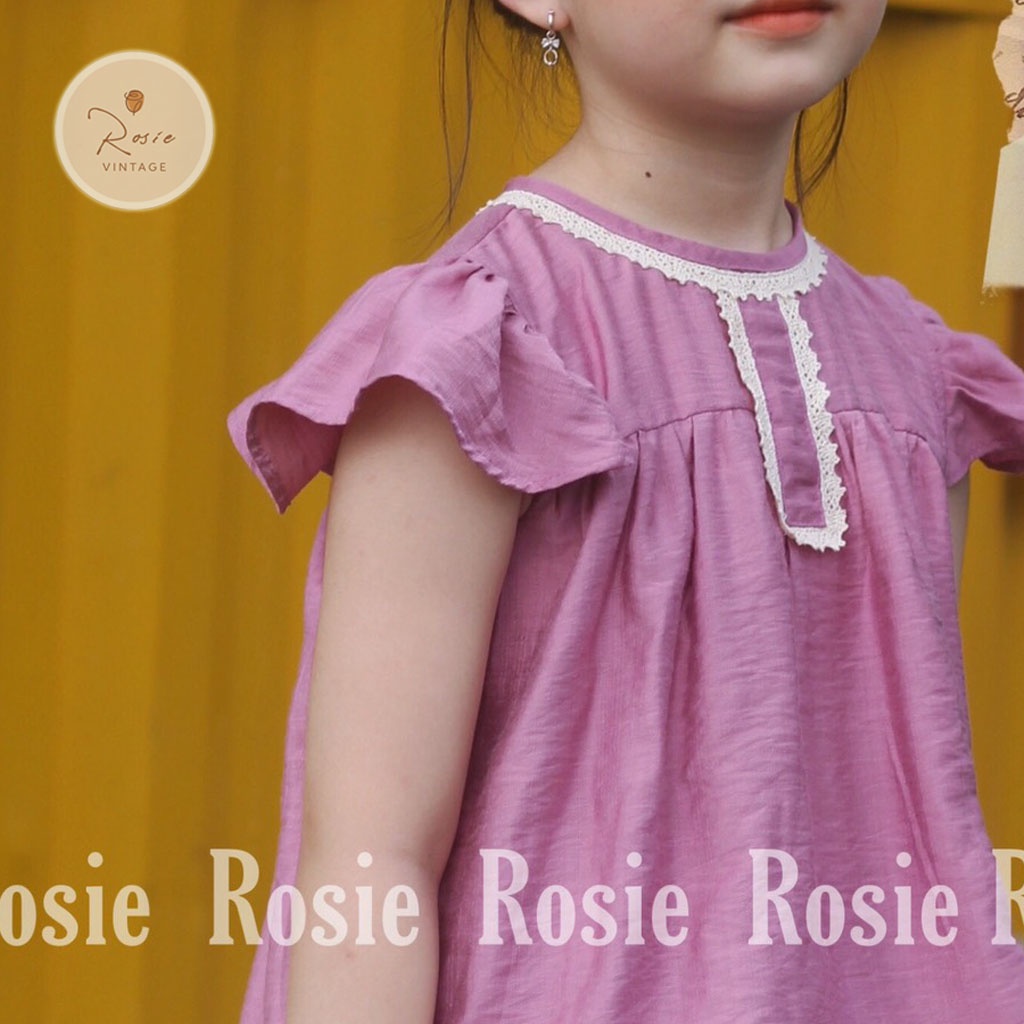 Váy cánh tiên hồng tím Pastel ROSIE V32 Anne Dress Vintage chất vải mềm mát cho bé từ 9-38kg