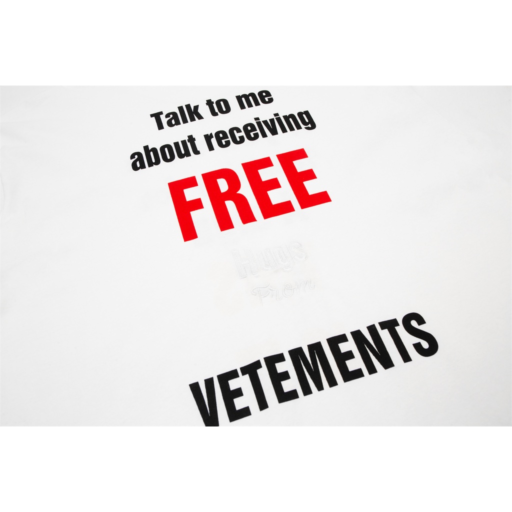 VETEMENTS 2022SS Letter Print Embroidered American Oversize Street Casual Couple Short Sleeve T-Shirt