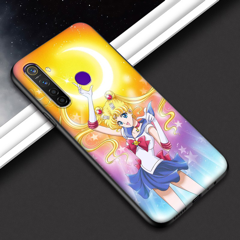Realme 8 Pro C11 C20 C21 V15 X50 GT NEO Narzo 30A 5G TPU Soft Silicone Case Casing Cover UJ100 Sailor Moon Cartoons