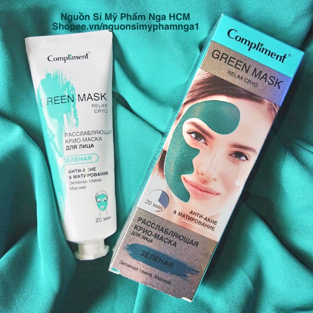 Mặt nạ giảm mụn Compliment Green Mask se khít chân lông, đều màu da