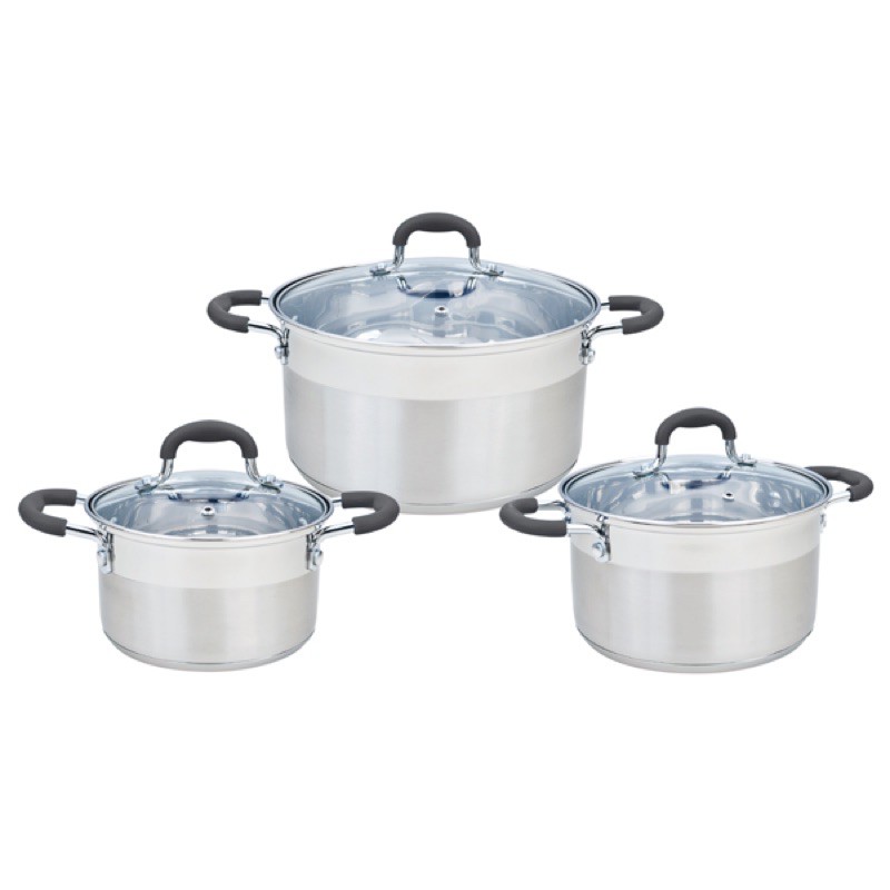 HÀNG CHÍNH HÃNG-BỘ NỒI ELMICH CHỐNG DÍNH INOX SMARTCOOK 3 CHIẾC CỠ 16CM, 20CM, 24CM- Hàng KM