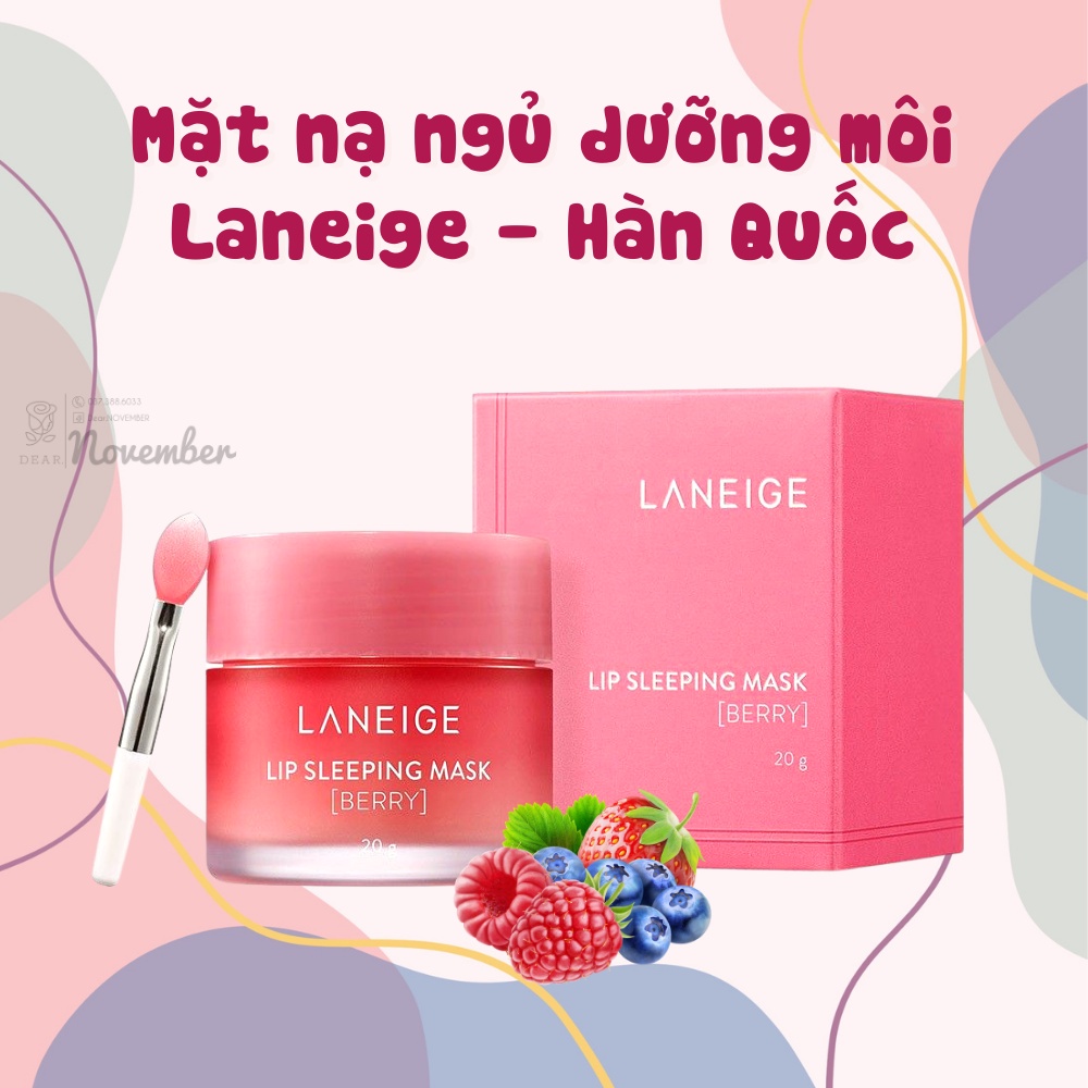 Mặt nạ ngủ cho môi LANEIGE dưỡng ẩm, phục hồi, căng mọng - 20g và 8g | Lip Sleeping Mask Laneige | Chính hãng