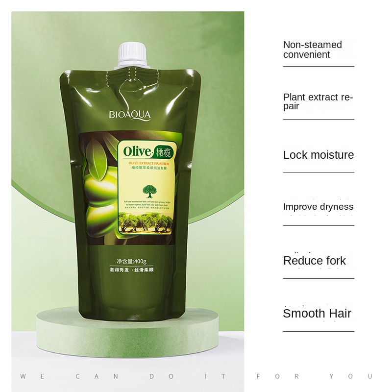 BIOAQUA Mặt Nạ Ủ Tóc Keratin Chiết Xuất Ô Liu 400g Dưỡng Tóc Mềm Mượt Và Sáng Bóng