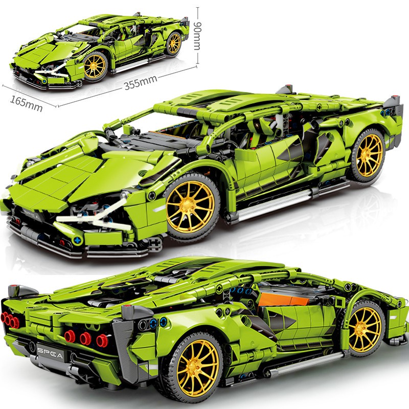 Đồ Chơi Lắp Ráp Kiểu LEGO TECHNIC Điều Khiển Từ Xa RC Siêu Xe Lamborghini Sian Model SY8600 Với 1254 Mảnh Ghép