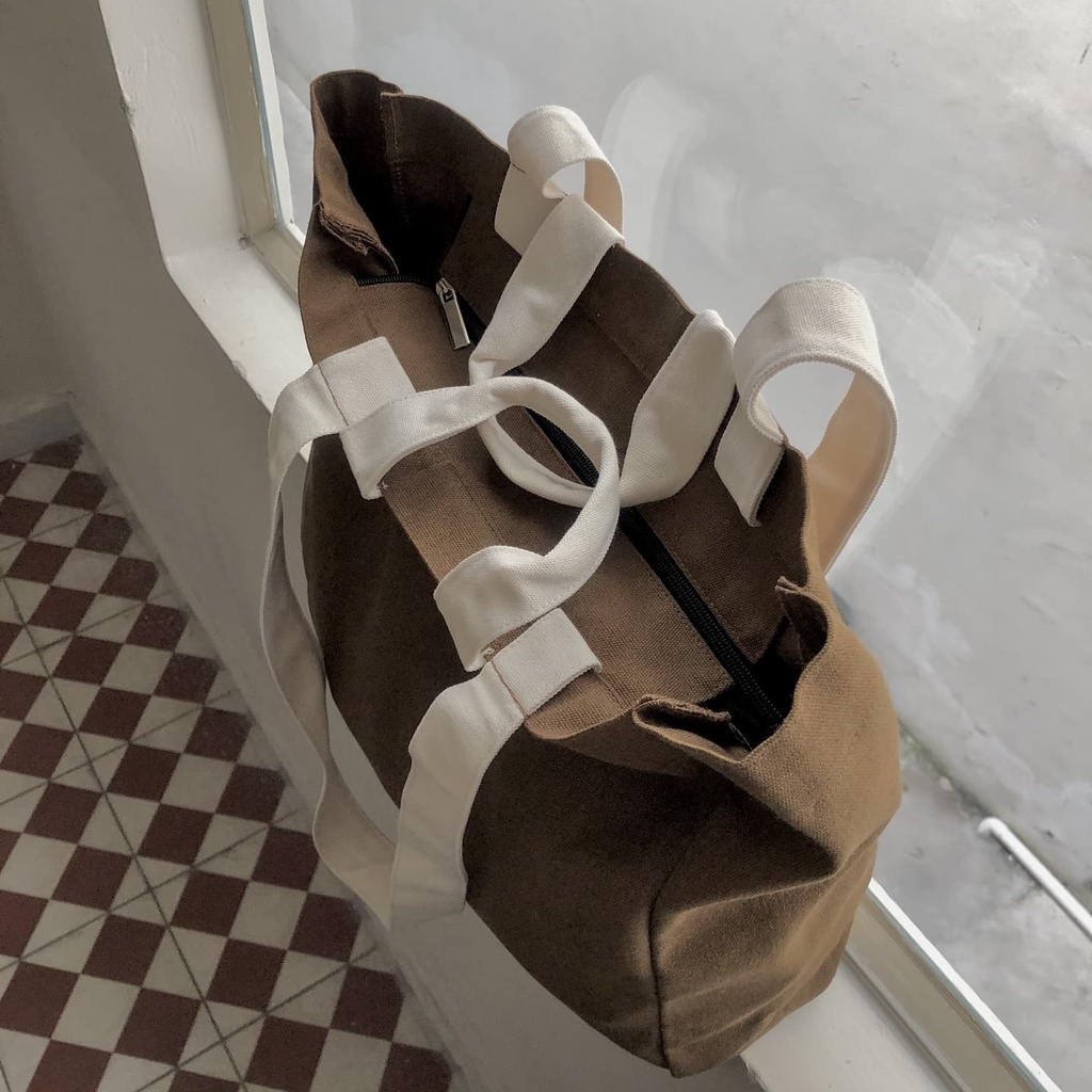 Túi tote Unisex vải canvas mộc Tadi house style vintage